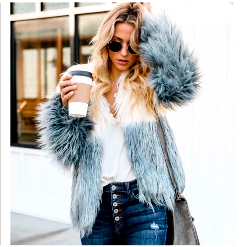 Unique NWT Hayden shag boho faux fur jacket